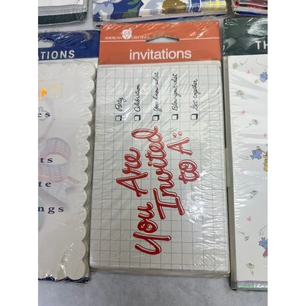 Vintage Greeting Card Lot Invitations Thank You Baby Bridal Shower  11pk